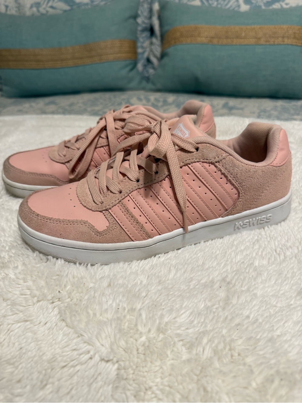 K-Swiss Women’s Blush Pink Suede & Leather Low-Top Sneaker